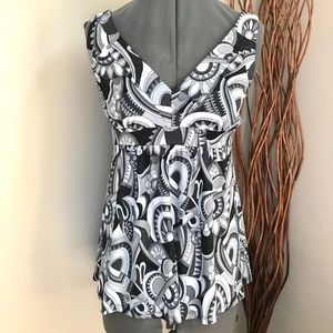 💵5 FOR $25💵 INC Black Grey Sparkle Print Top